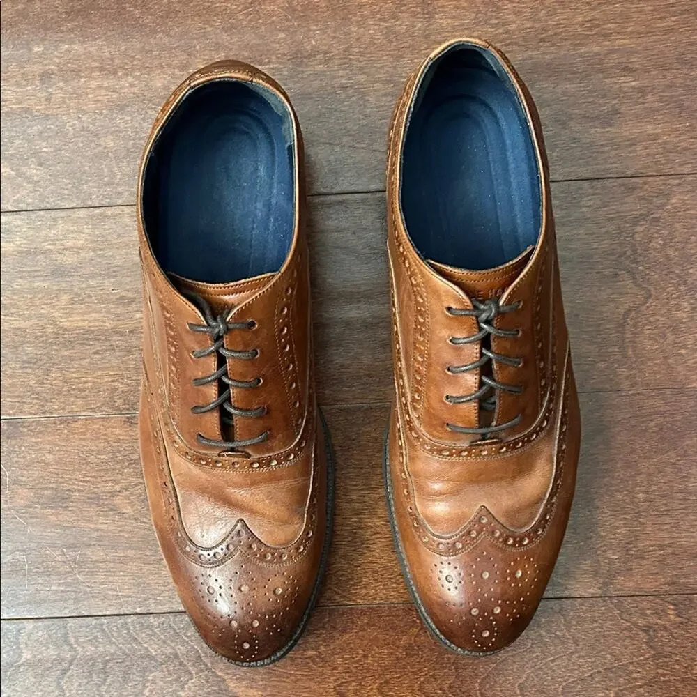 Cole Haan Brown Leather Wingtip Oxfords, Versatile, Work to Occasion, Size 11.5